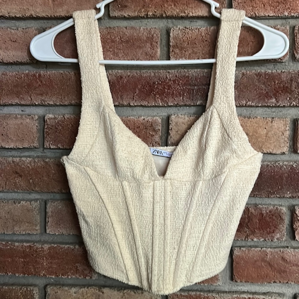 ZARA (s) off-white corset tank